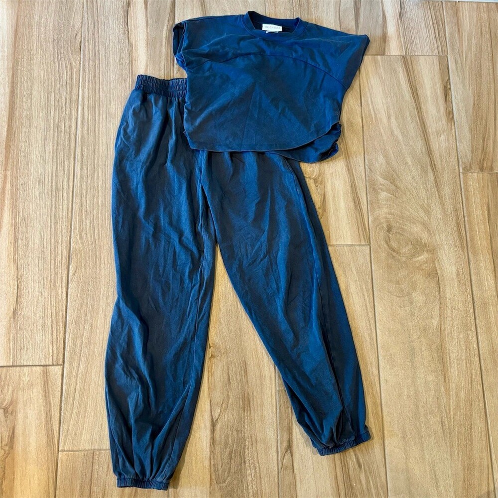 Tween Diva Jogger Pants Womens Size M Navy Blue Elastic Waist Ankle